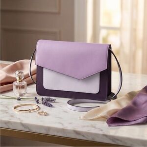 Botkier New York Purple Colorblock Leather Crossbody Bag NWOT